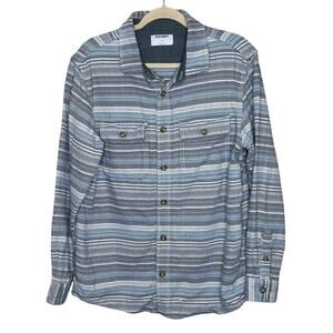 Old Navy Blue Striped Long Sleeve Button Down Shirt Pockets Casual Workwear M